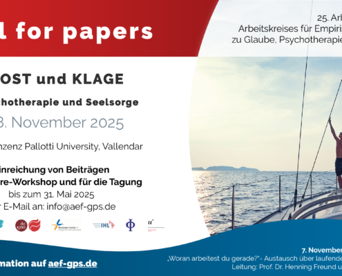 Call for Papers für die 25. Arbeitstagung des Arbeitskreises für Empirische Forschung zu Glaube, Psychotherapie und Seelsorge